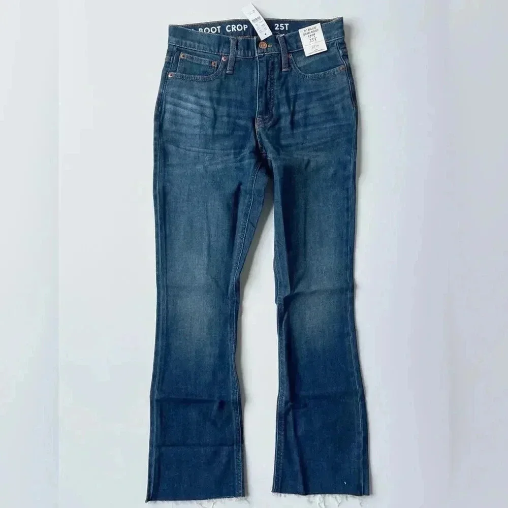 J Crew TALL mid-rise demi-boot crop jean in Lantern wash Size 25T NWT